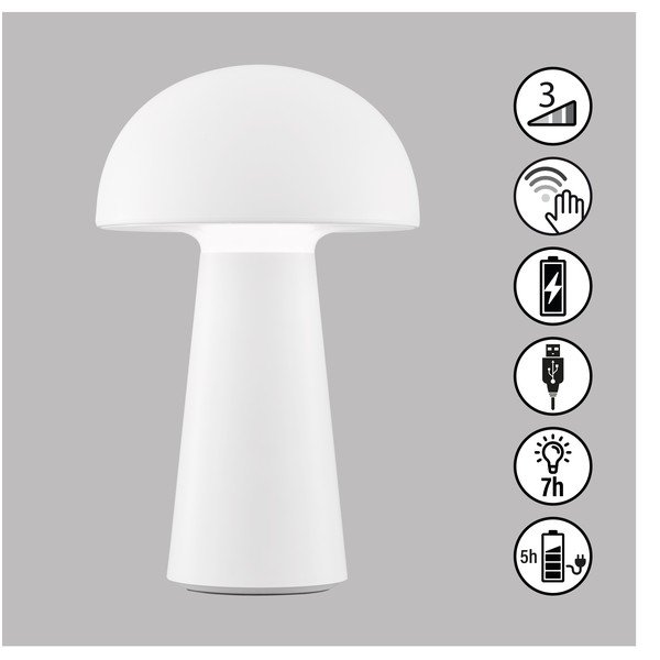 Бяла LED настолна лампа със сензор за движение (височина 22 см) Viga - Fischer & Honsel-image-1
