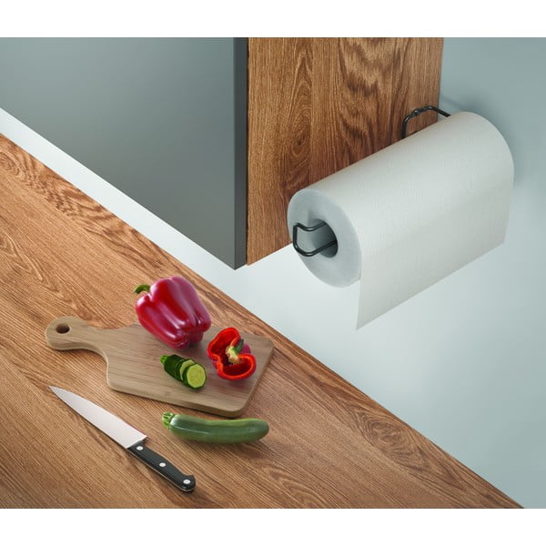 Черен стенен държач за кухненски кърпи - Metaltex-image-3