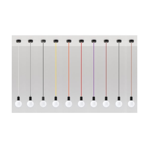 Черно висящо осветително тяло Bombilla - Sollux-image-1