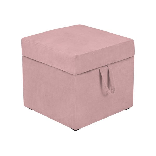 Розова табуретка с място за съхранение Cube - KICOTI