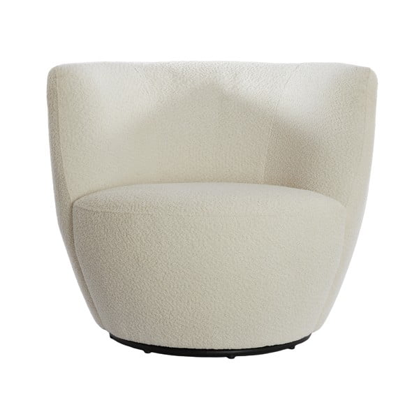 Бяло кресло от плат букле Senja – Light & Living