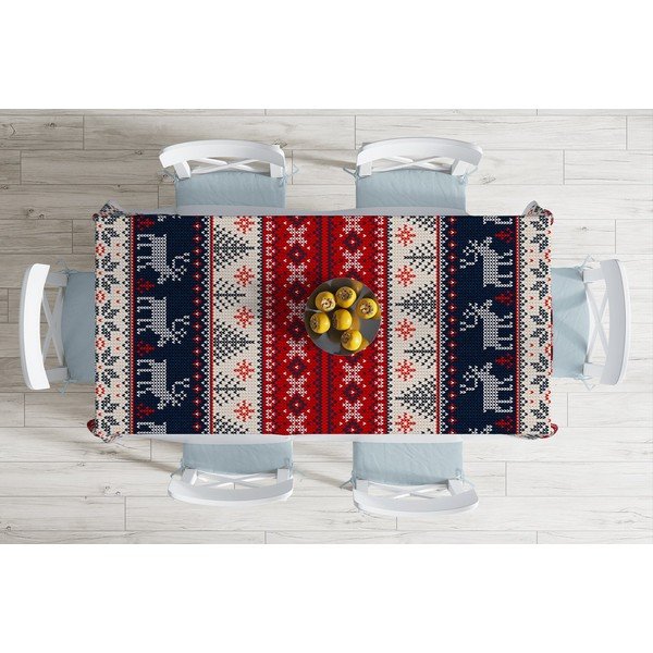 Коледна покривка за маса с памучна смес Синя , 140 x 180 cm Nordic - Minimalist Cushion Covers-image-1