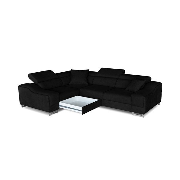 Černá rohová rozkládací pohovka Windsor & Co. Sofas Kappa, levý roh-image-4