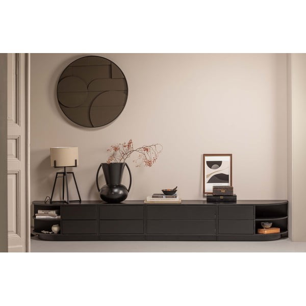 Черна модулна телевизионна масичка от борова дървесина 78x40 cm Finca - WOOOD-image-1