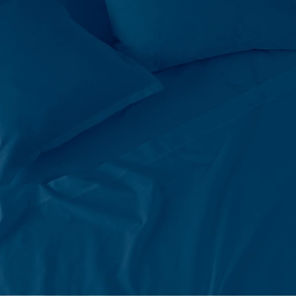 Тъмносин ластичен чаршаф от чист памук , 90 x 200 cm Basic - Happy Friday Basic-image-2