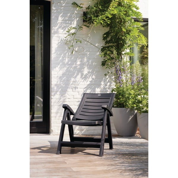 Тъмносив пластмасов градински стол Aruba – Keter-image-2