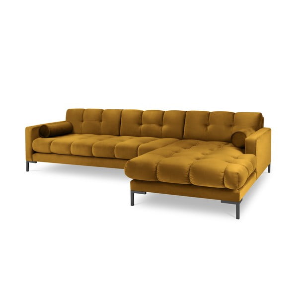 Ъглов диван от жълто кадифе , десен ъгъл Bali - Cosmopolitan Design-image-2