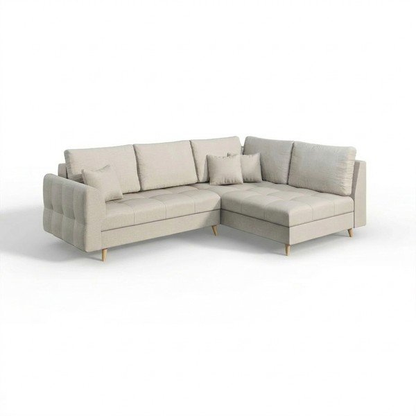 Кремав ъглов диван (десен ъгъл) Ariella - Ropez