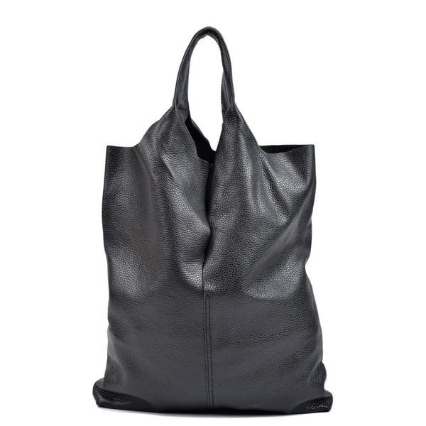 Черна кожена чанта Pemlio - Isabella Rhea
