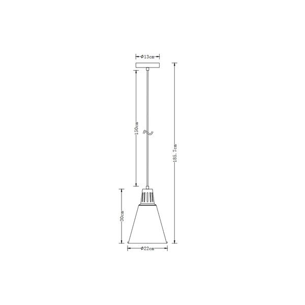 Черно висящо осветително тяло с метален абажур ø 22 cm Gianni – GTV-image-1
