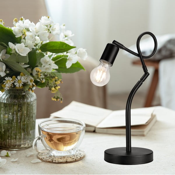 Черна настолна лампа, височина 42 cm Harry - LAMKUR-image-3