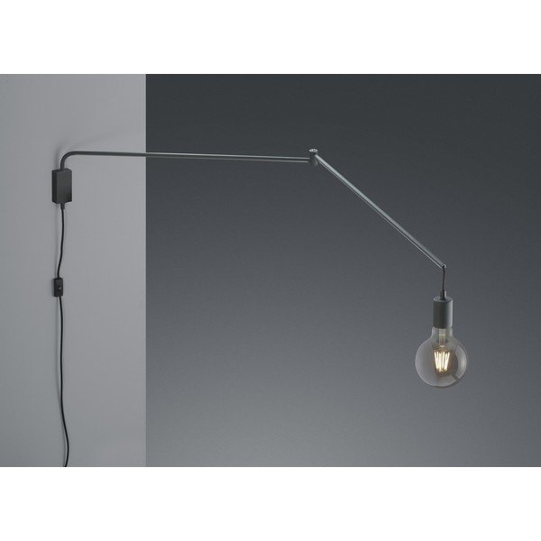 Матово черно стенна лампа с огъваща се структура за контакт Line – Trio-image-2