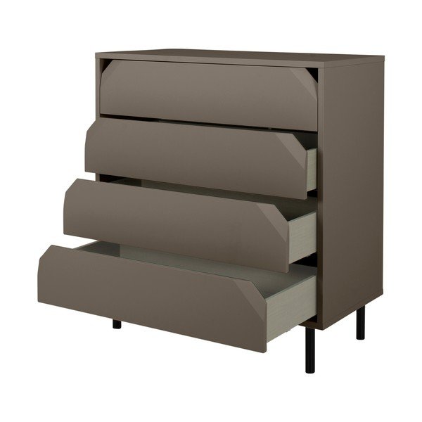 Тъмно сив висок скрин с чекмеджета 90x96 cm Corner - Tenzo-image-3