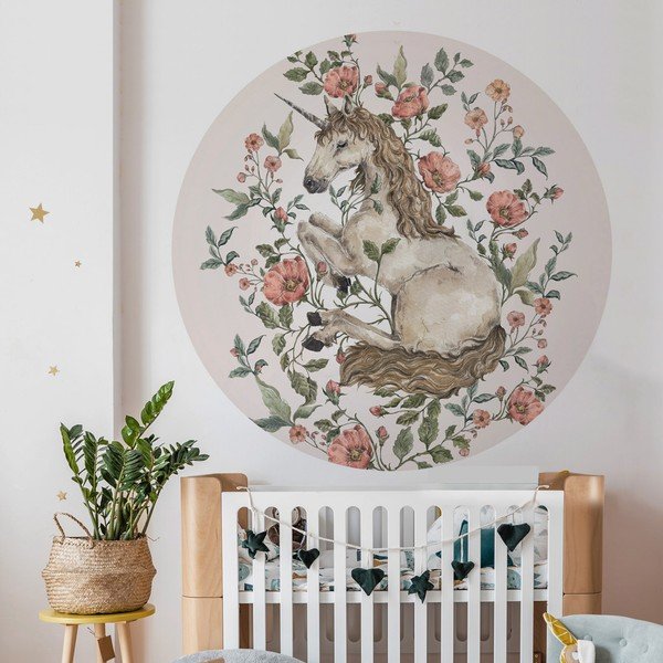 Детски стикер за стена , ø 150 cm Unicorn in a Circle - Dekornik-image-1