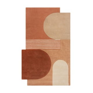 Ръчно изработен вълнен килим теракотен 200x290 cm Lozenge Terracotta – Flair Rugs