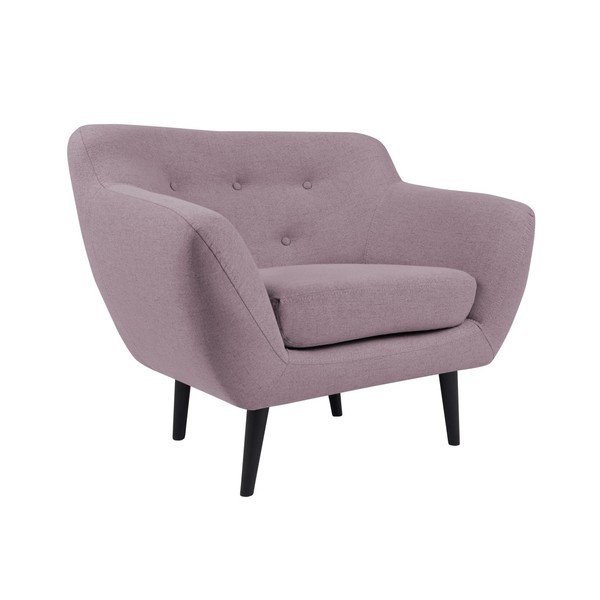 Růžové křeslo s hnědými nohami Mazzini Sofas Piemont-image-3
