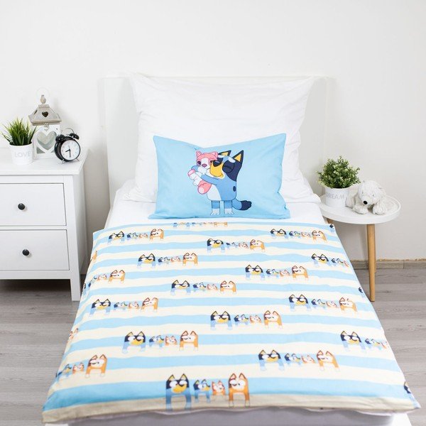 Синьо  памучно спално бельо за детско креватче 100x135 cm Bluey – Jerry Fabrics-image-2