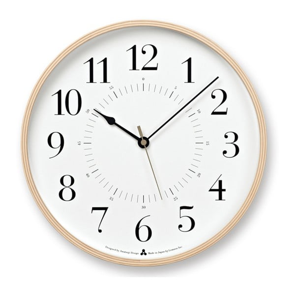 Bílé nástěnné hodiny Lemnos Clock AWA, ⌀ 25,4 cm