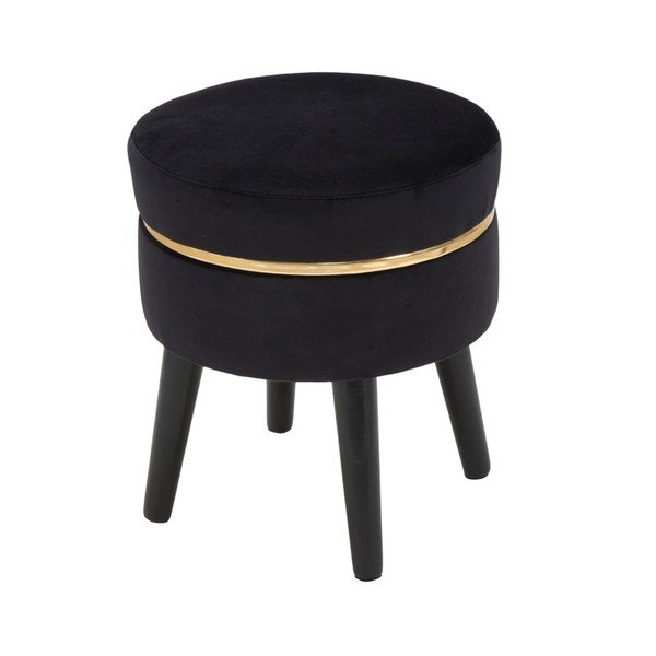 Черна табуретка с тапицерия Paris, ⌀ 35 cm - Mauro Ferretti-image-1