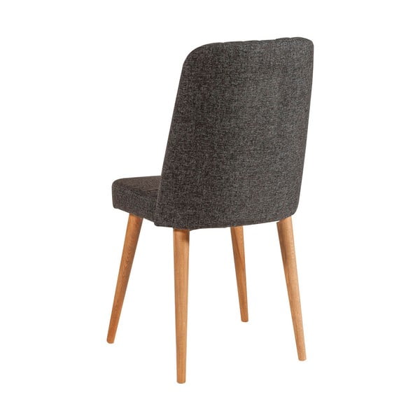 Трапезен стол от антрацитно кадифе Stormi Sandalye - Kalune Design-image-1