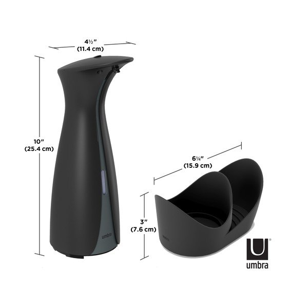 Безконтактен пластмасов дозатор за сапун в черен цвят 250 ml Otto - Umbra-image-2
