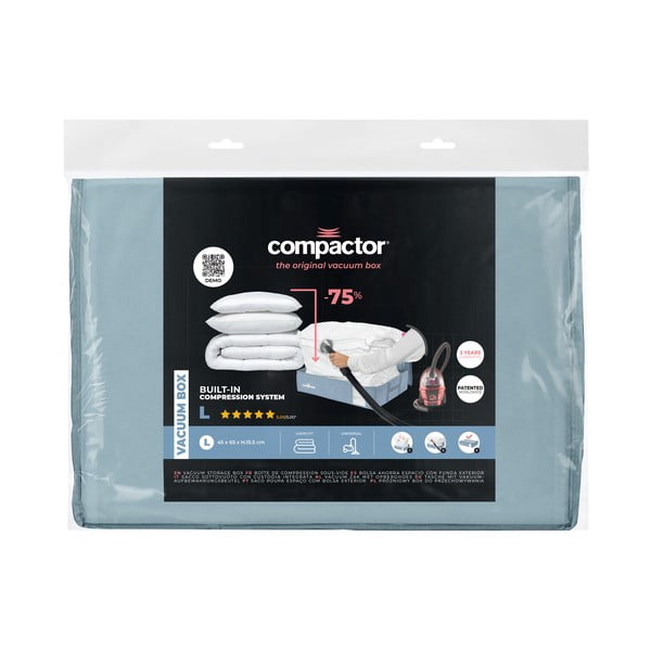 Вакуумна пластмасова кутия за съхранение под леглото 65x45x15,5 cm Blue Edition – Compactor-image-4