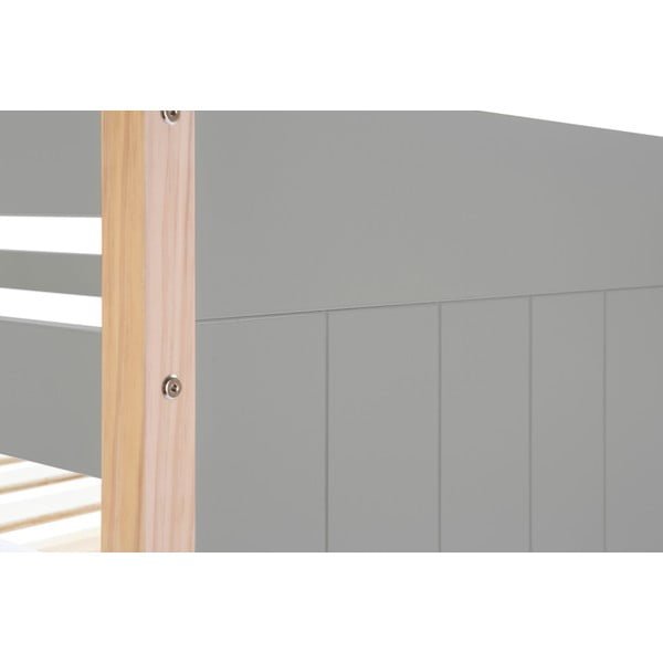 Сиво детско двуетажно легло с крака от борова дървесина , 90 x 190 cm Kiara - Marckeric-image-1