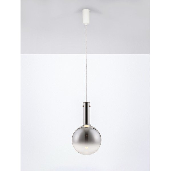 Сиво стъклено LED затъмняващо се висящо осветително тяло ø 25 cm Nostos – Nova Luce-image-4