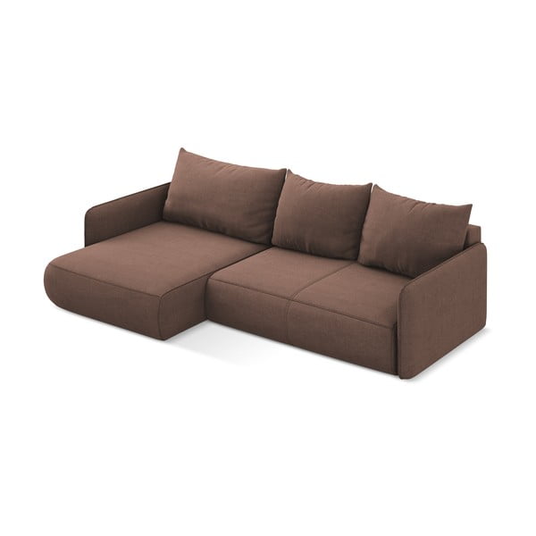 Розов разтегателен ъглов диван с място за съхранение (ляв ъгъл) Nanea – Makamii-image-4