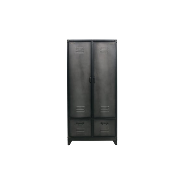 Черен метален гардероб 90x190 cm - vtwonen