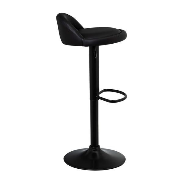 Черни бар столове в комплект от 2 бр. с регулируема височина  от имитация на кожа (височина на седалката 72 cm) – Casa Selección-image-1