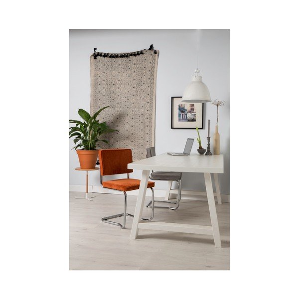 Сиви тапицирани люлеещи се  трапезни столове в комплект 2 бр. Ridge Kink Rib – Zuiver-image-1