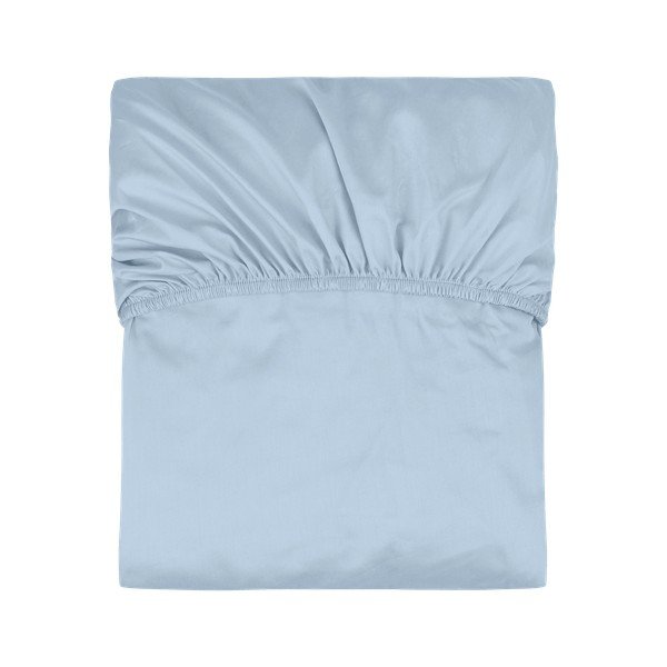 Светлосин еластичен памучен чаршаф 180x200 cm Oba – noo.ma