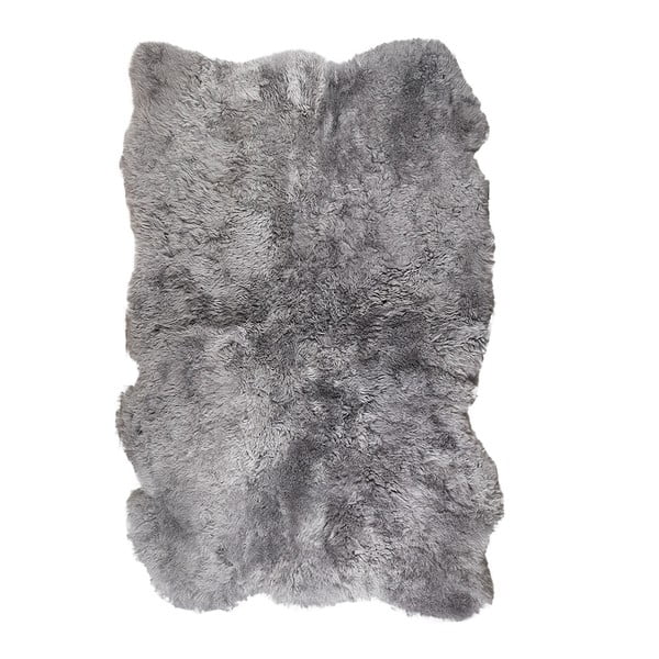 Šedý kožešinový koberec s krátkým chlupem Arctic Fur Darte, 170 x 110 cm