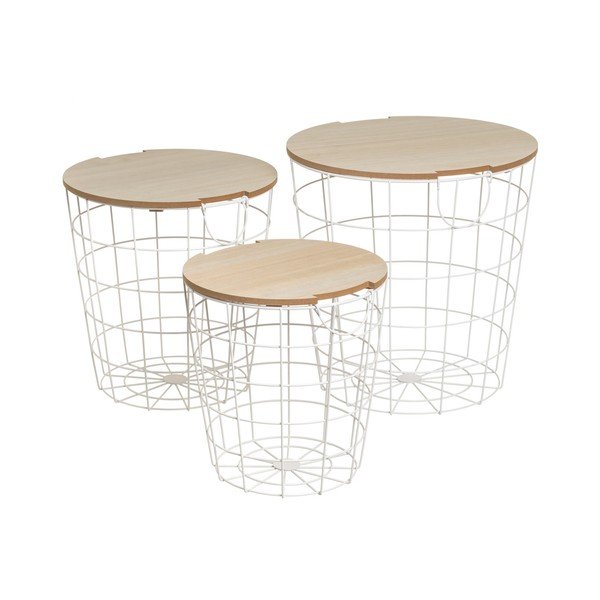 Кръгли маси за съхранение в комплект от 3 39x39 cm - Casa Selección