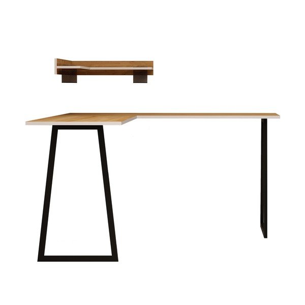 Комплект от рафт и ъглово бюро Tarly, височина 75 cm - Unknown-image-2