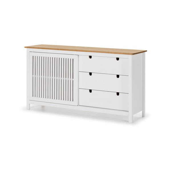 Бял дървен скрин с чекмеджета Bruna - Marckeric-image-3