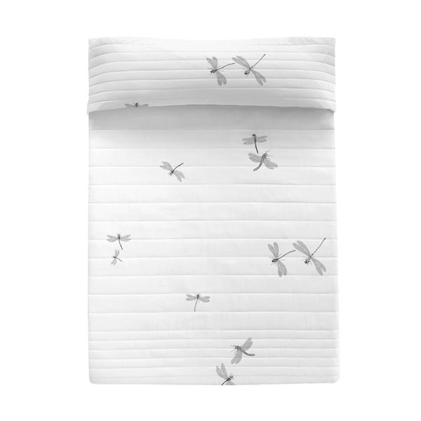 Бяла памучна ватирана покривка за легло 240x260 cm Estuary - Blanc