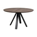 Тъмнокафява кръгла трапезна маса с дъбова дървена плоскост ø 130 cm Carradale – Rowico
