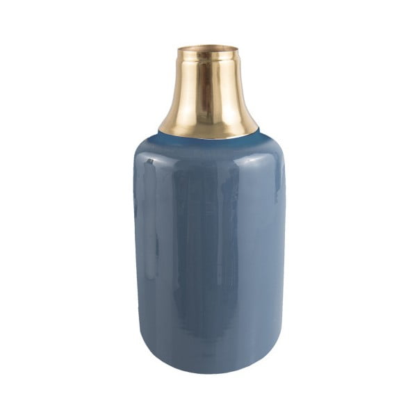 Синя ваза със златни детайли Shine, височина 33 cm - PT LIVING