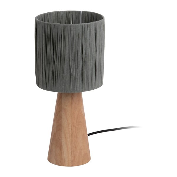 Настолна лампа с абажур от хартиена тъкан в сиво-естествен цвят (височина 33 cm) Sheer Cone - Leitmotiv