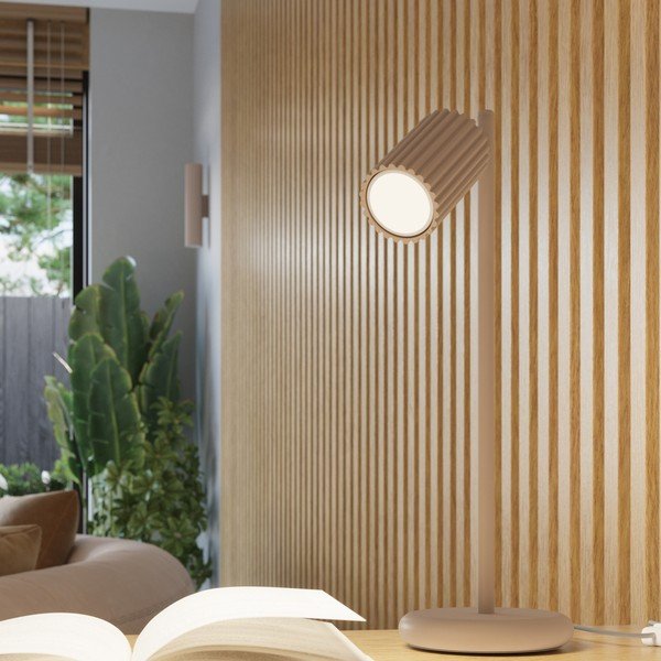 Кафяво-сива метална настолна лампа (височина 43 cm) Gleam – Sollux-image-1