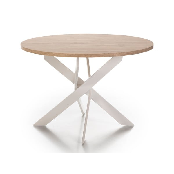 Кръгла трапезна маса с дъбов плот ø 120 cm Ther – Marckeric-image-2