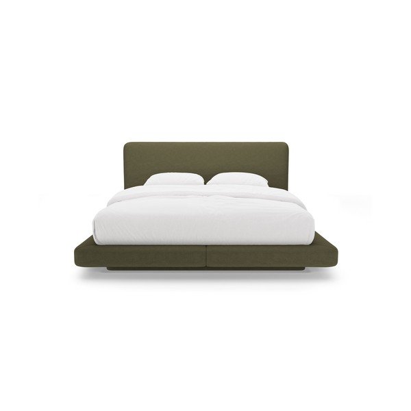 Зелено тапицирано двойно легло 180x200 cm Linea – Micadoni -image-3