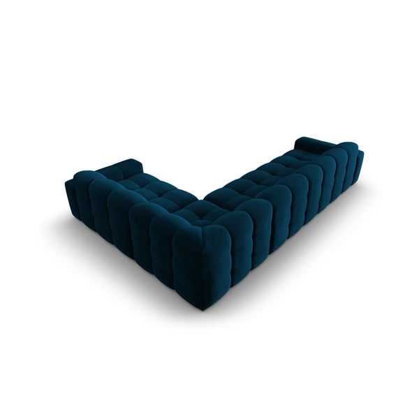 Тъмносин ъглов диван от кадифе (десен ъгъл) Kendal - Micadoni Home-image-4