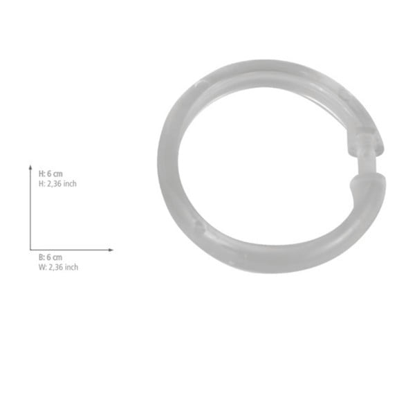 Комплект от 12 прозрачни пластмасови пръстена за завеса за душ - Wenko-image-1