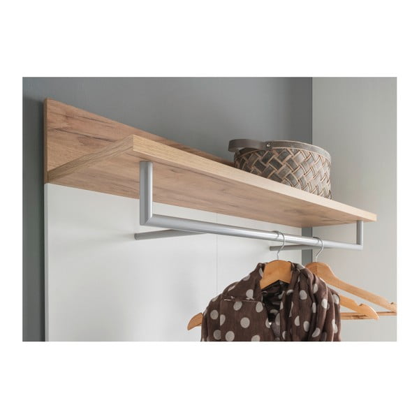 Панел за закачалки в дъбов декор в бяло и натурално Topix - Germania-image-3