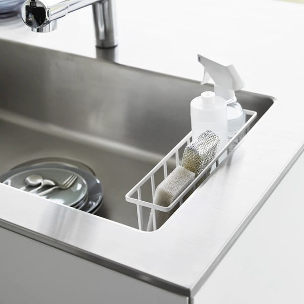 Бяла метална стойка за перилни препарати без пробиване Film Hook – YAMAZAKI-image-4