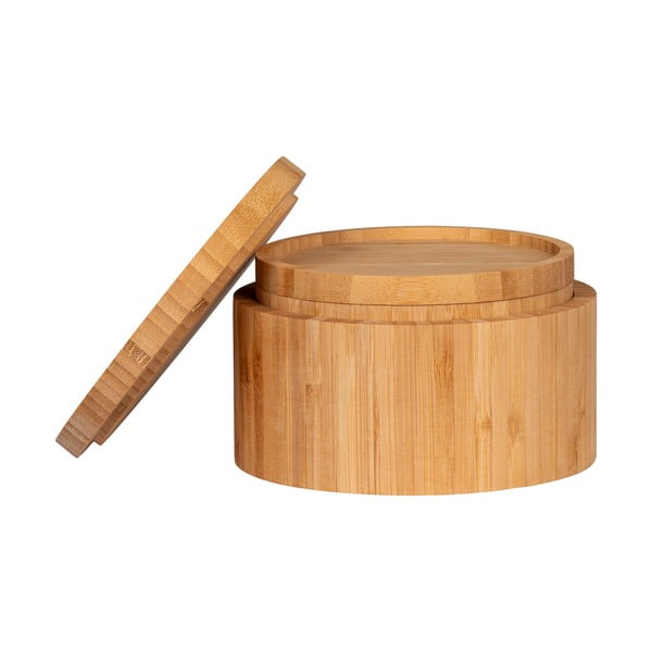 Бамбукови кутии за съхранение в комплект 2 бр. с капаци/декоративни в естествен цвят ø 15x8 cm Chefalu – House Nordic-image-1