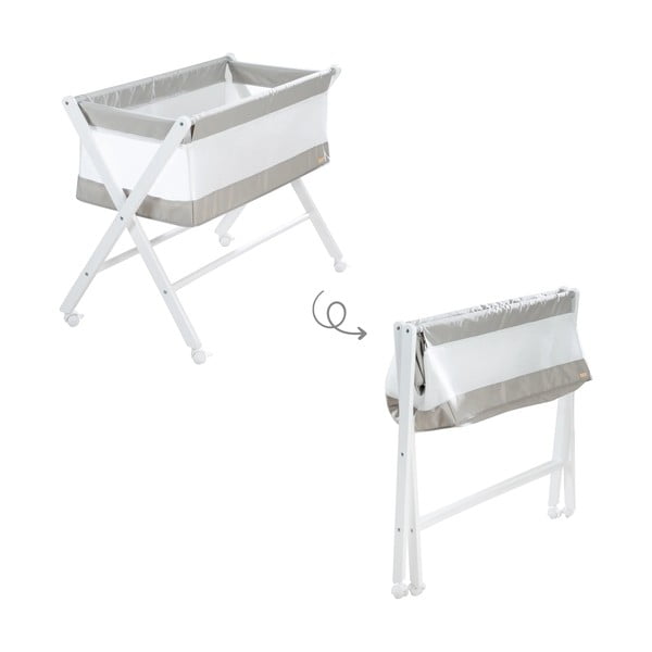 Бяла сгъваема люлка на колела 90x45 cm - Roba-image-3